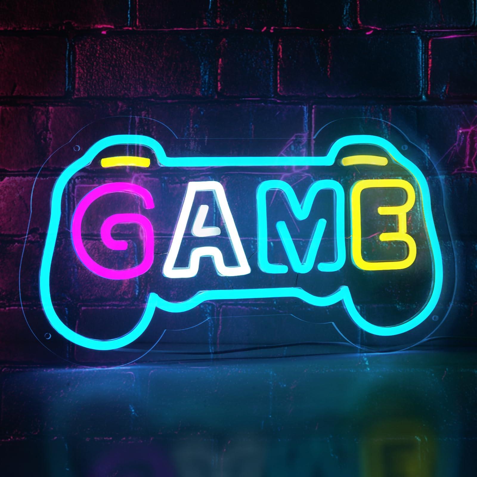 Gaming Accessories Boys - Neonowy znak do pokoju gracza, dekoracja