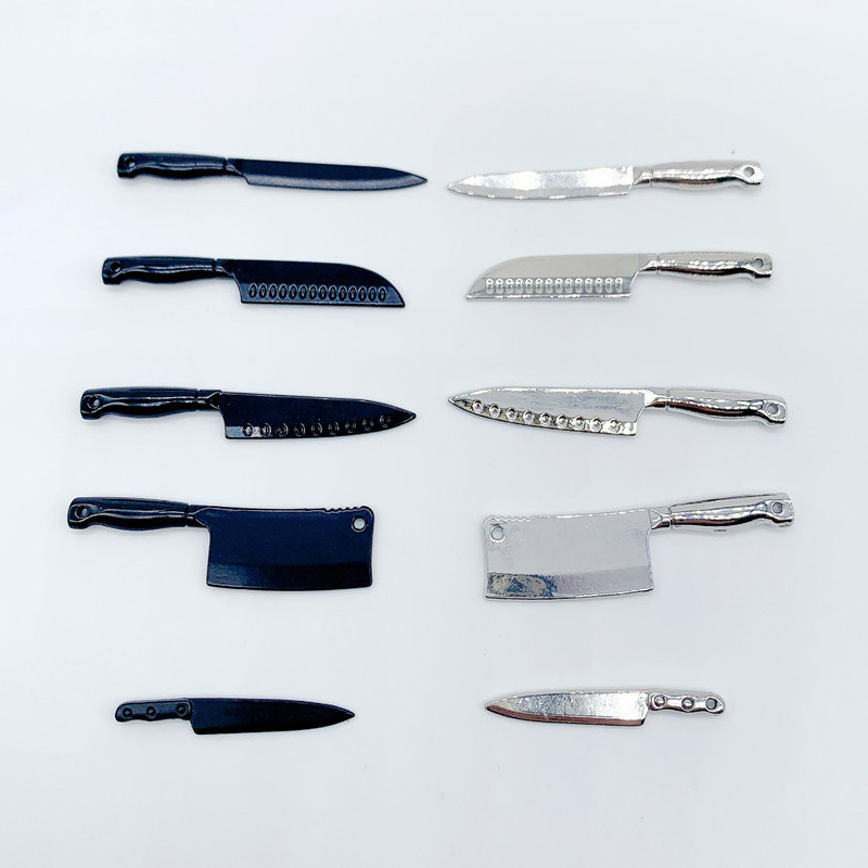 Gaming Kitchen Accessories - 1/12 Miniaturowe Noże do Domku dla