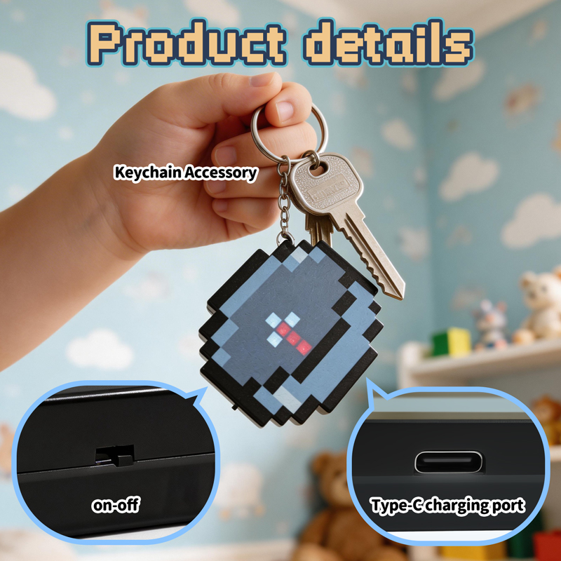 Gaming Accessories Boys - 2026 NOWY Ładowalny Kompas Pixelowy Brelok